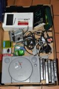 A BOXED NINTENDO DSI, SONY PLAYSTATION etc, including six Playstation games comprising 'Knockout