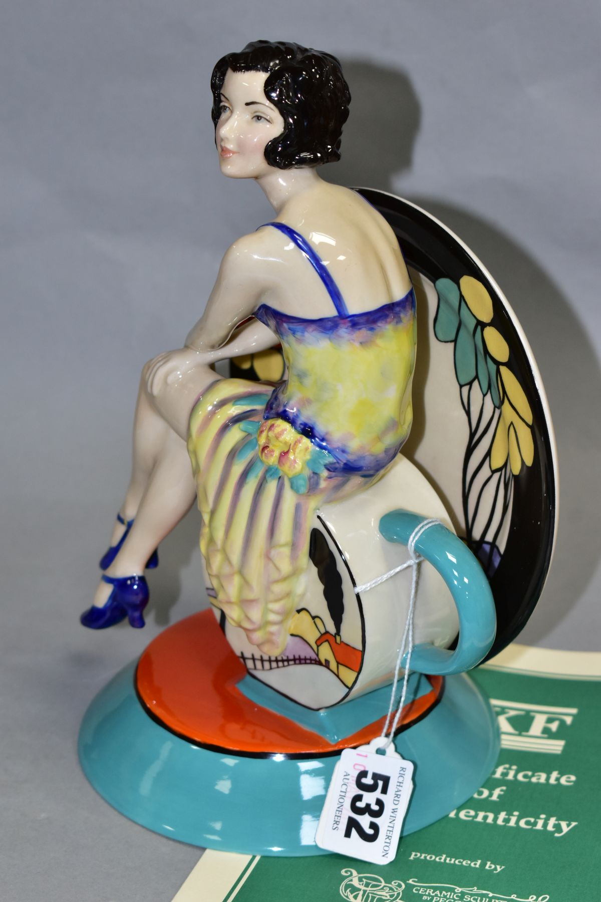 A BOXED LIMITED EDITION KEVIN FRANCIS CERAMICS FIGURE, 'Young Clarice Cliff - Renaissance' by Andy - Image 2 of 6