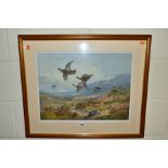 AFTER ARCHIBALD THORBURN (1860-1935) 'GROUSE TAKING FLIGHT', a print bearing a signature to lower