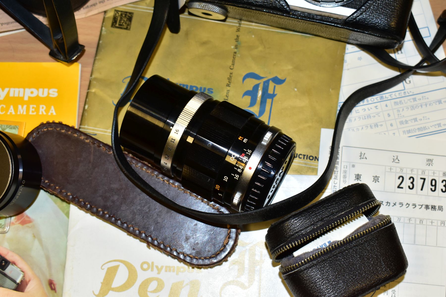 AN ORIGINAL OLYMPUS F HALF FRAME FILM CAMERA fitted with a 38mm f1.8 Olympus Zuiko lens and F T - Image 6 of 11