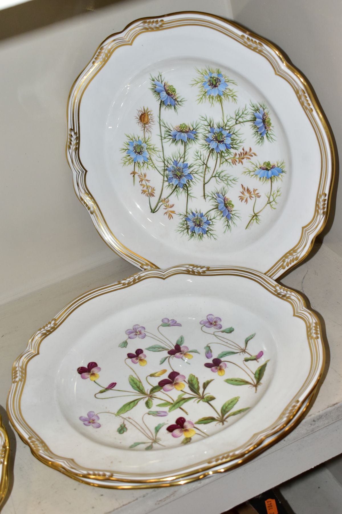 A SET OF SIX SPODE 'WILDFLOWER SERIES' PLATES, 'Harebell' No.1, 'Buttercup' No.2, 'Meadow - Image 7 of 13