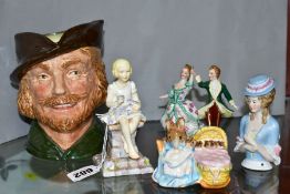 A SMALL GROUP OF ORNAMENTAL CERAMICS, comprising a Royal Worcester 'Sunshine' figure modelled by