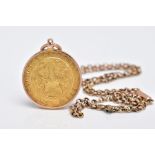 A 9CT GOLD GOLD MEDALLION AND CHAIN, medallion embossed with 'The Llandudno Gold Club MAESDU',