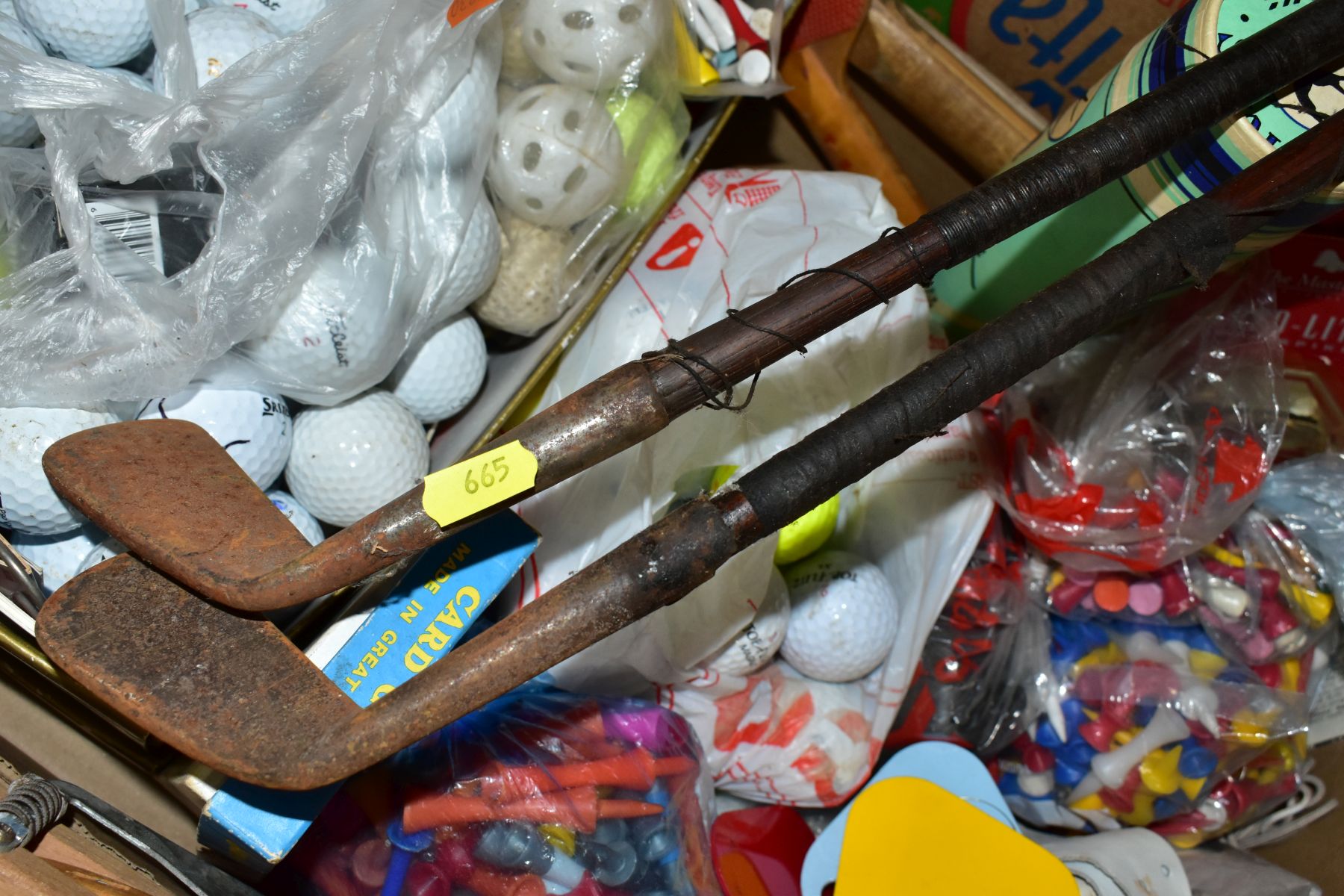 THREE BOXES OF SPORTING RELATED EQUIPMENT AND BOOKS, ETC, including golf balls, tees, Moor Hall Golf - Image 6 of 7