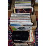 TWO TRAYS CONTAINING OVER TWO HUNDRED AND TWENTY LPs AND 7IN SINGLES artists include The Byrds, Jimi