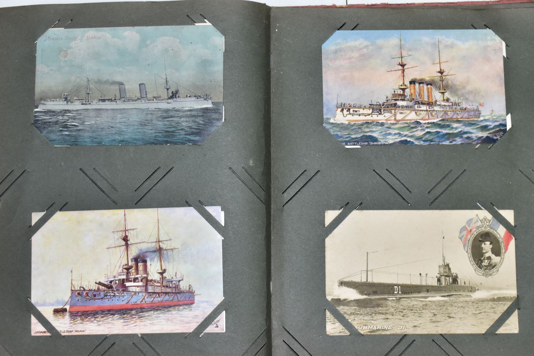 POSTCARDS, one album containing approximately one hundred and fifty WWI era Naval Battleship - Image 10 of 11