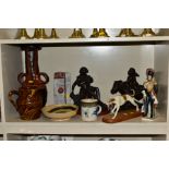 NINE ORNAMENT AND POTTERY ITEMS, to include a porcelain soldier, with pseudo gold anchor to base,