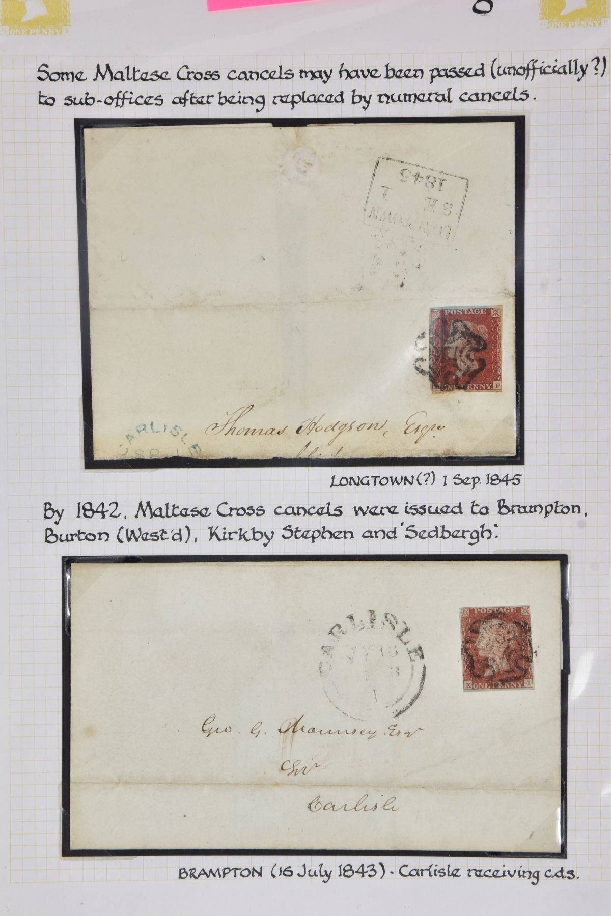 GB COLLECTION OF POSTAL HISTORY from 1830's to 1840's including lovely strike of rare Kirby Lonsdale - Image 5 of 9