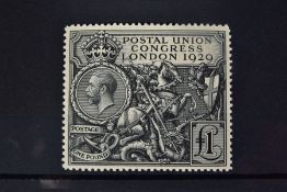 GB 1929 PUC £1 BLACK, SG 438, mint hinged