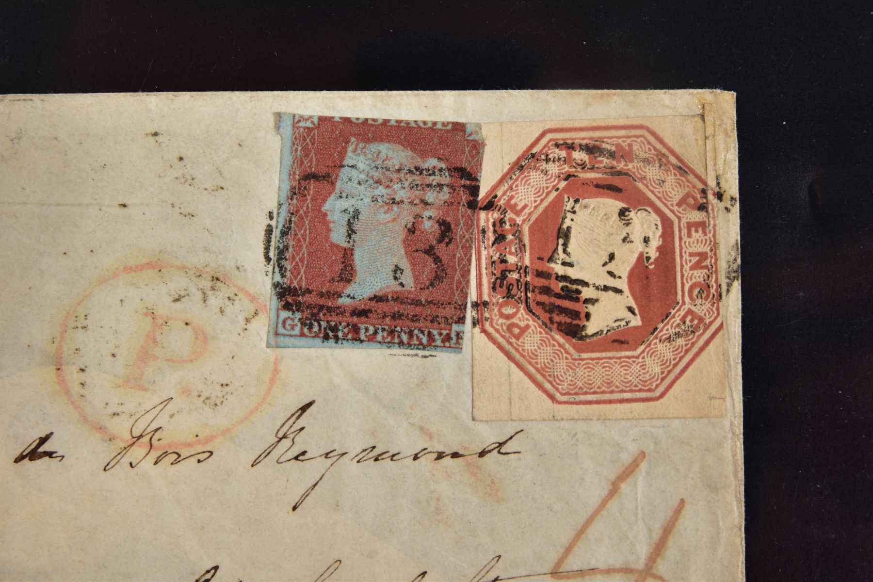 GB 1848 10d EMBOSSED on cover to Berlin, cut into at right - Image 4 of 4