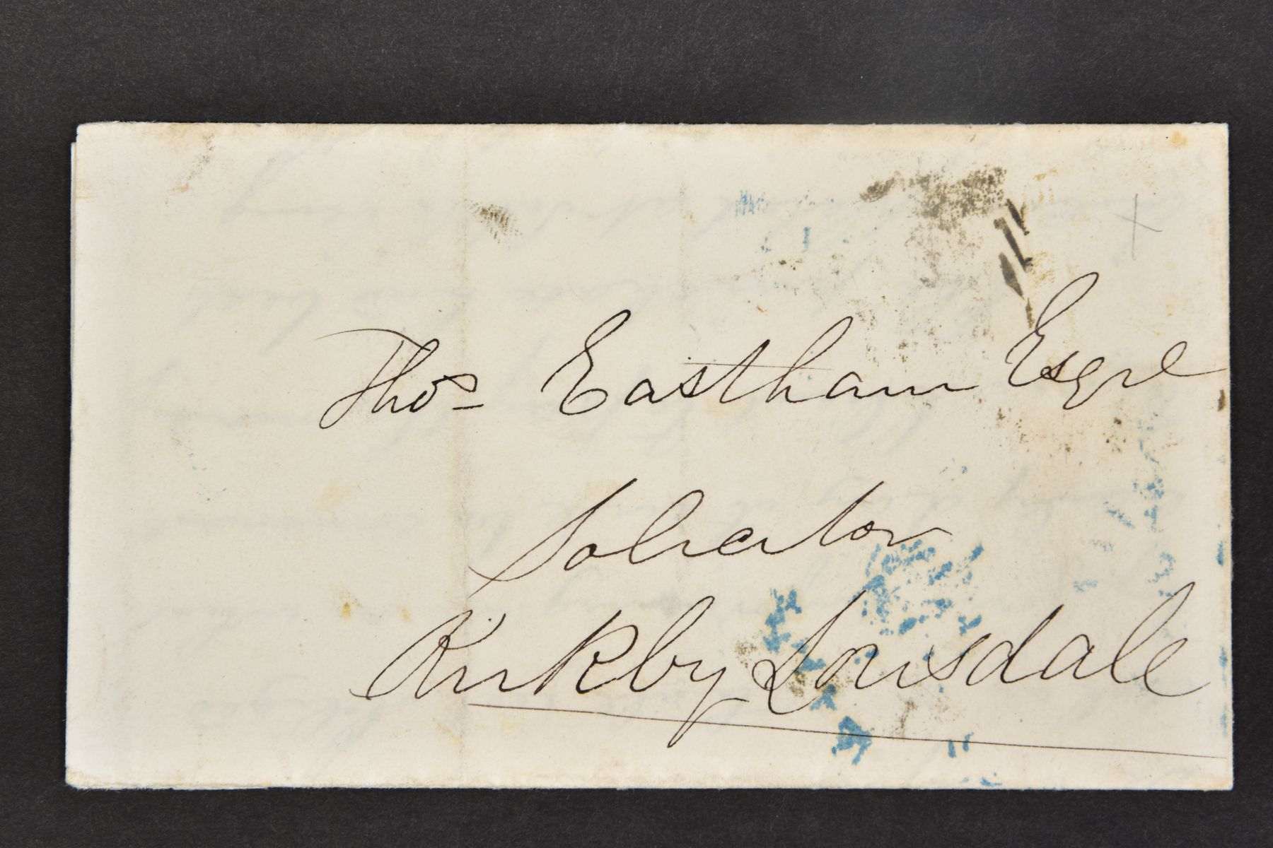 GB 1850 FENTIRE LETTER FROM CARTMEL TO KIRKBY LONSDALE struck with MILNTHORPE skeleton - only - Image 3 of 3