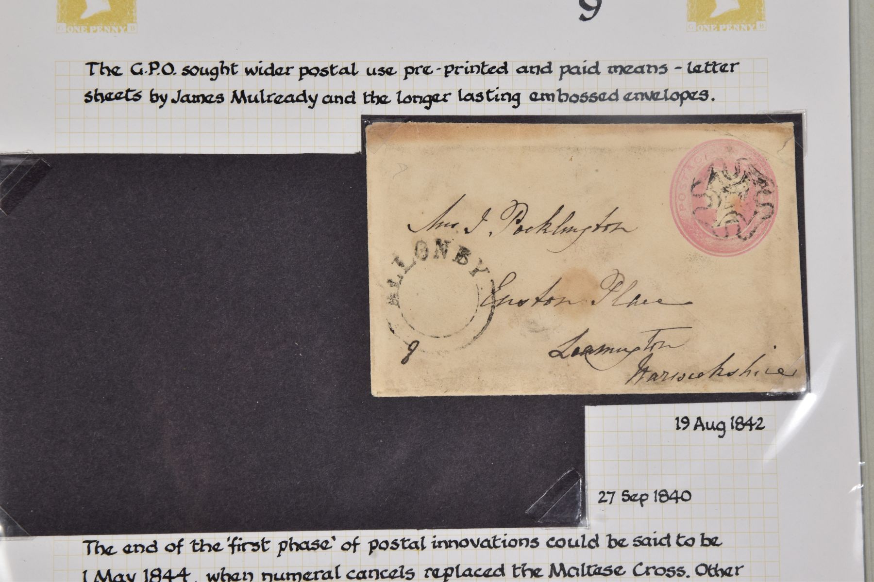 GB COLLECTION OF POSTAL HISTORY from 1830's to 1840's including lovely strike of rare Kirby Lonsdale - Image 8 of 9