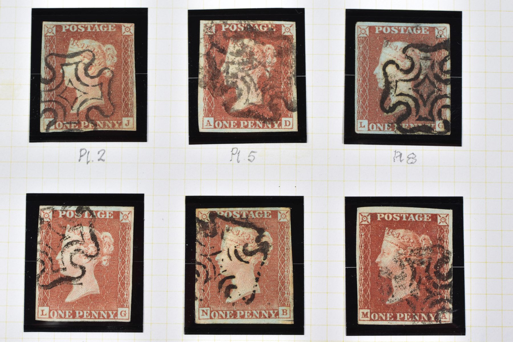 GB 1841 PENNY RED stated to be from Black plates and one unplated imperf red mint hinged with - Image 4 of 5