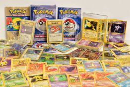 A QUANTITY OF POKEMON CARDS AND OPENED 2-PLAYER STARTER SET, loose pokemon cards from the Base