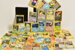 A QUANTITY OF ASSORTED POKEMON CARDS, over 140 cards from a variety of sets ranging from Base Set to