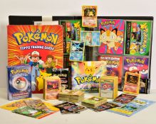 A QUANTITY OF ASSORTED POKEMON CARDS, loose and contained in a Pokemon Topps Trading Cards folder,