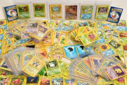 A QUANTITY OF POKEMON CARDS, contains around three hundred Pokemon TCG cards ranging from the Base