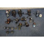 TWELVE VARIOUS FISHING REELS, to include two DAM quick atp 1560fs reels, two Leeda 2xl reels,