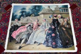 AFTER JEAN-FRANCOIS DE TROY 'THE DECLARATION OF LOVE' a giclee print on canvas with extensive over