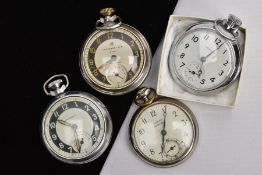 FOUR OPEN FACE POCKET WATCHES, three 'Ingersoll' watches and a 'Westclox, pocket Ben', each with