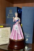 A BOXED ROYAL DOULTON LIMITED EDITION FIGURE, 'To Celebrate the 80th Birthday of H.M. Queen