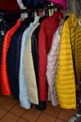 NINE LADIES QUILTED JACKETS to include three Barbour (14) (16) & (12), Aquascatum (L), Max Mara (