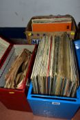 ONE BOX AND TWO PORTABLE CASES OF VINYL RECORDS, one case containing 78's and 45's, one case and the