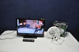 A SONY KDL-22BX200 22in TV/DVD COMBI with remote and a Dimplex Fan Heater (both PAT pass and working