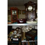 A QUANTITY OF ASSORTED LATE VICTORIAN, MID 20TH CENTURY AND REPRODUCTION CLOCKS, BAROMETERS AND