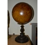 A 19TH CENTURY FRENCH TERRESTRIAL TABLE TOP 12'' GLOBE BY DELAMARCHE, the globe surface