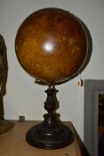 A 19TH CENTURY FRENCH TERRESTRIAL TABLE TOP 12'' GLOBE BY DELAMARCHE, the globe surface