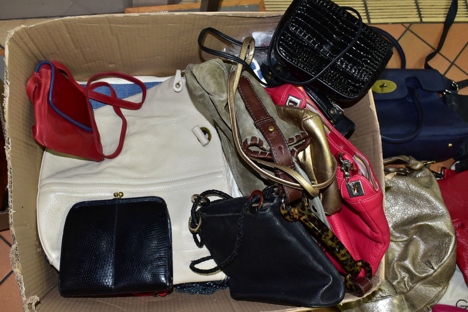 A BOX OF LADIES HANDBAGS, CLUTCH BAGS AND EVENING BAGS, including Russell & Bromley, Paul - Image 4 of 4