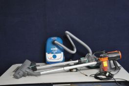 A VAX BLADE PRO 32V CORDLESS VACUUM CLEANER with charger (brush bar not turning, a Goodmans corded