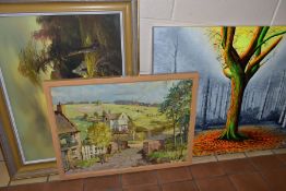 PAINTINGS etc, comprising a rural landscape 'New Shipton Hill, Wylde Green' indistinctly signed,