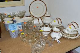 A GROUP OF CHINA, CERAMICS, GLASSWARE AND A PICTURE to include Paragon China for Debenhams, 'Delphi'