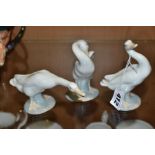 THREE LLADRO LITTLE DUCKS Nos 45519, 45529 and 45539, sculpture Fulgencio Garcia (3) (Condition:-