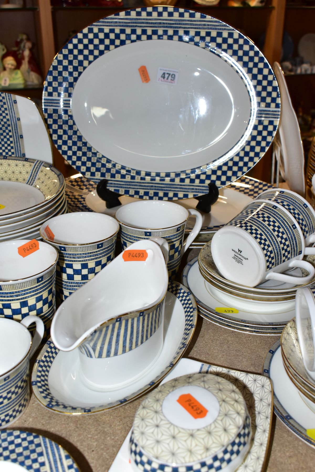 WEDGWOOD 'SAMURAI' DINNER WARES, comprising four meat plates, lengths 39cm x 2 and 35.5cm x 2, - Image 5 of 10