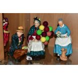 THREE ROYAL DOULTON FIGURES, The Old Balloon Seller HN1315, The Poacher HN 2043 and The Favourite HN