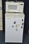 A HOTPOINT SLIMLINE FRIDGE 50cm wide (PAT pass and working at 5 degrees) and a Samsung Microwave (