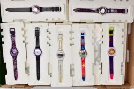 A COLLECTION OF 1-7 'SILK CUT' WRISTWATCHES, each with different designs to the dials and straps,