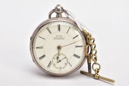 AN EARLY 20TH CENTURY SILVER OPEN FACE POCKET WATCH, cream dial signed '32413 H.Wolfe & Co,