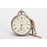 AN EARLY 20TH CENTURY SILVER OPEN FACE POCKET WATCH, cream dial signed '32413 H.Wolfe & Co,