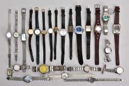 A COLLECTION OF QUARTZ WRISTWATCHES, to include a ladies Omega De Ville Quartz wristwatch, gold