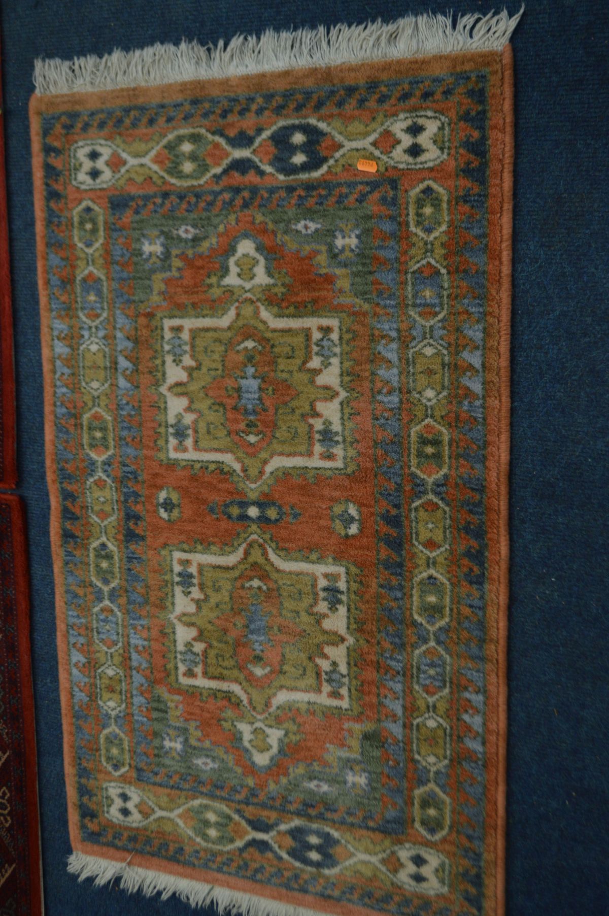 A PAIR OF WOOLLEN ANTIQUE ROYAL RED GROUND RUNNERS 82cm x 248cm, a woollen red runner and 67cm x - Bild 6 aus 6