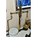 A SET OF CAST IRON AND BRASS W.T.AVERY 'AGATE' BALANCE SCALES, no weights but otherwise appear