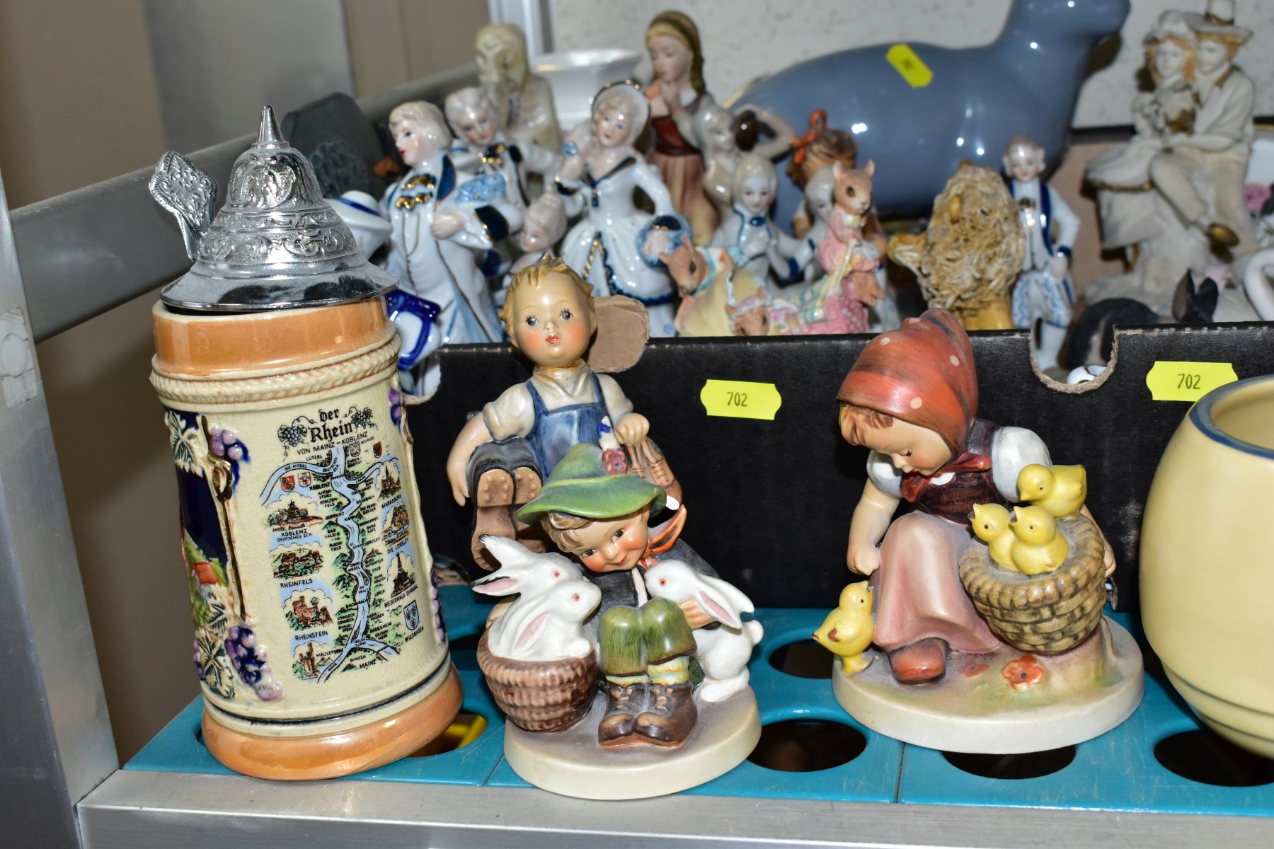 FOUR BOXES AND LOOSE OF CERAMICS, including a Prinknash pottery jug and bulbous vase, three - Image 6 of 9