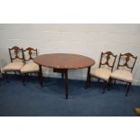 A VICTORIAN WALNUT OVAL GATE LEG TABLE on turned legs and brass casters, open depth 137cm x closed