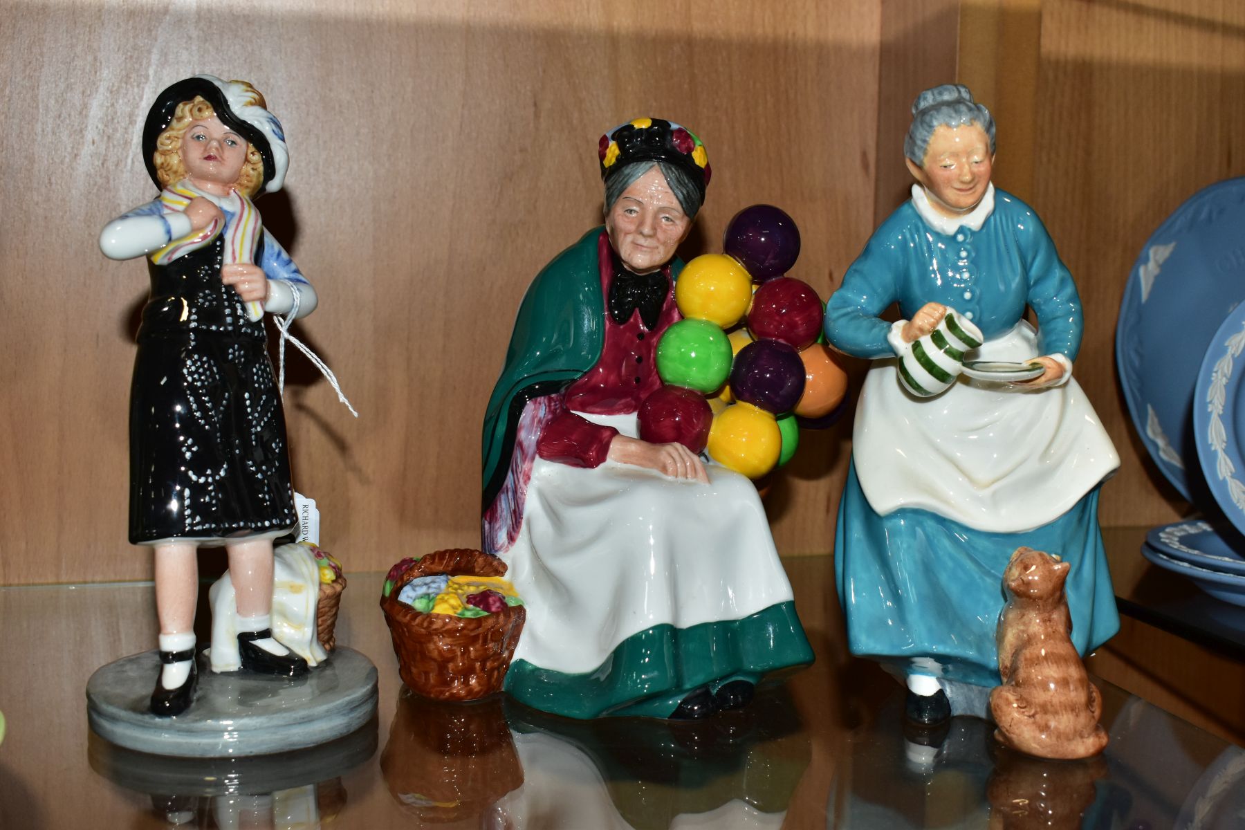 THREE ROYAL DOULTON FIGURES, Pearly Girl HN2769, The Favourite HN2249 (slight discolouration