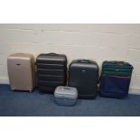 THREE HARD SHELL SUITCASES, a fabric suitcase and a smaller Antler luggage case (4)