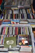 THREE BOXES OF CDS AND AUDIO CASSETTES, audio cassettes include four of the Harry Potter series,